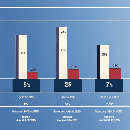 Raph with three dark blue bars of different heights, representing capital gains tax brackets