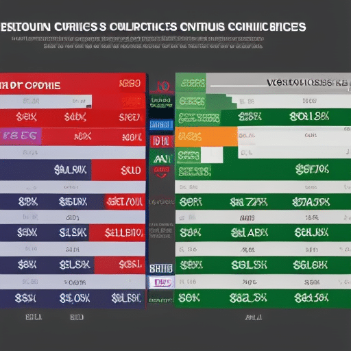 Ful graph with betting odds bars for various crypto currencies, compared against each other