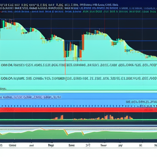 An image of a chart with XRP/USD price data, showing clear patterns of support and resistance levels