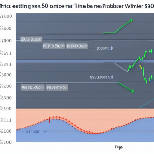  showing the price of XRP over time, with a point representing $500, and a dotted line predicting future price