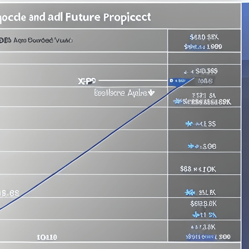 charting the historical and projected future value of XRP, showing a steep upward trajectory