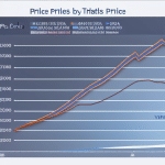 showing XRP prices over time, with different colored lines indicating the highs and lows of the market