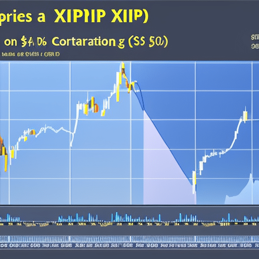  of the XRP price on one axis and the market sentiment on the other, with a line chart showing the correlation between the two over $500