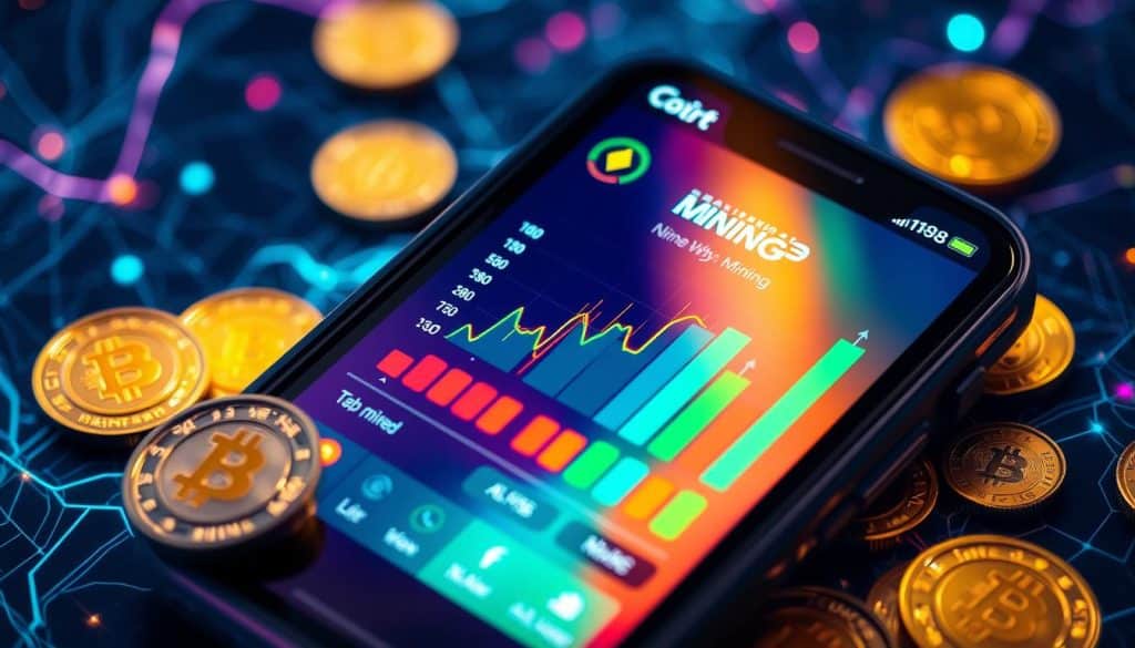 selecting cryptocurrency mining on mobile